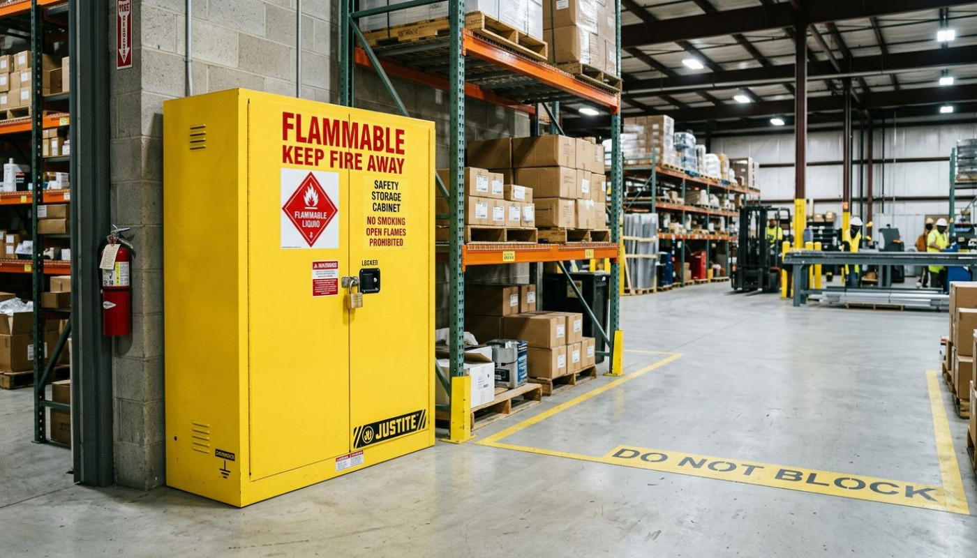 Choisir une armoire pour inflammables adaptée à vos besoins industriels