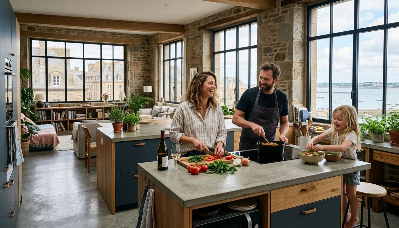 Osez la cuisine ouverte façon loft avec un cuisiniste saint malo